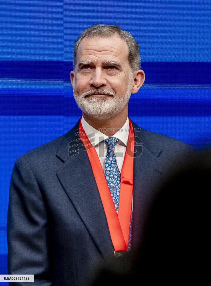 King Felipe VI Awarded With Honor Medal of Carlos III University - Madrid