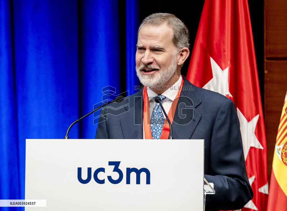 King Felipe VI Awarded With Honor Medal of Carlos III University - Madrid