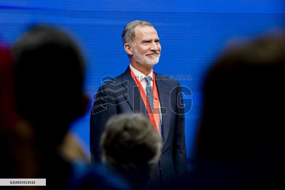 King Felipe VI Awarded With Honor Medal of Carlos III University - Madrid