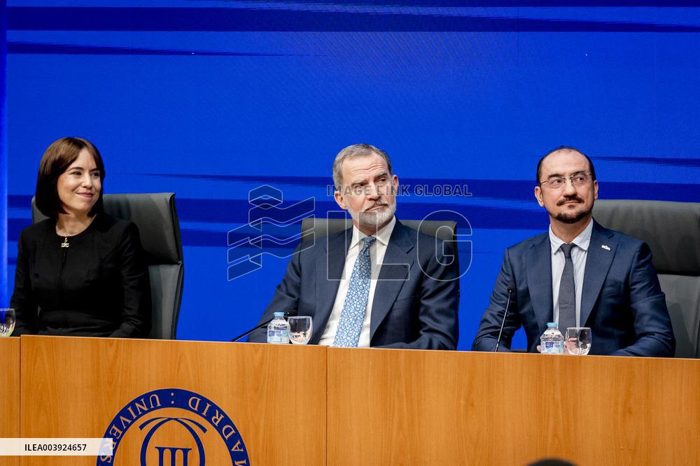 King Felipe VI Awarded With Honor Medal of Carlos III University - Madrid