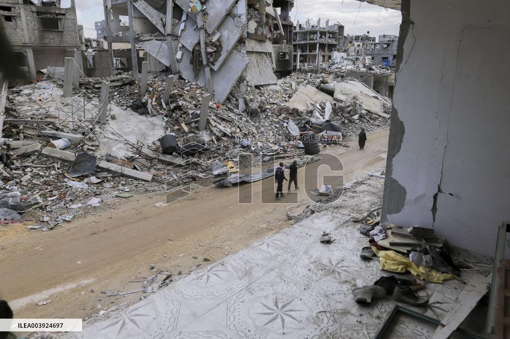 Views Of Rafah Show Widespread Destruction After Months Of War - Gaza