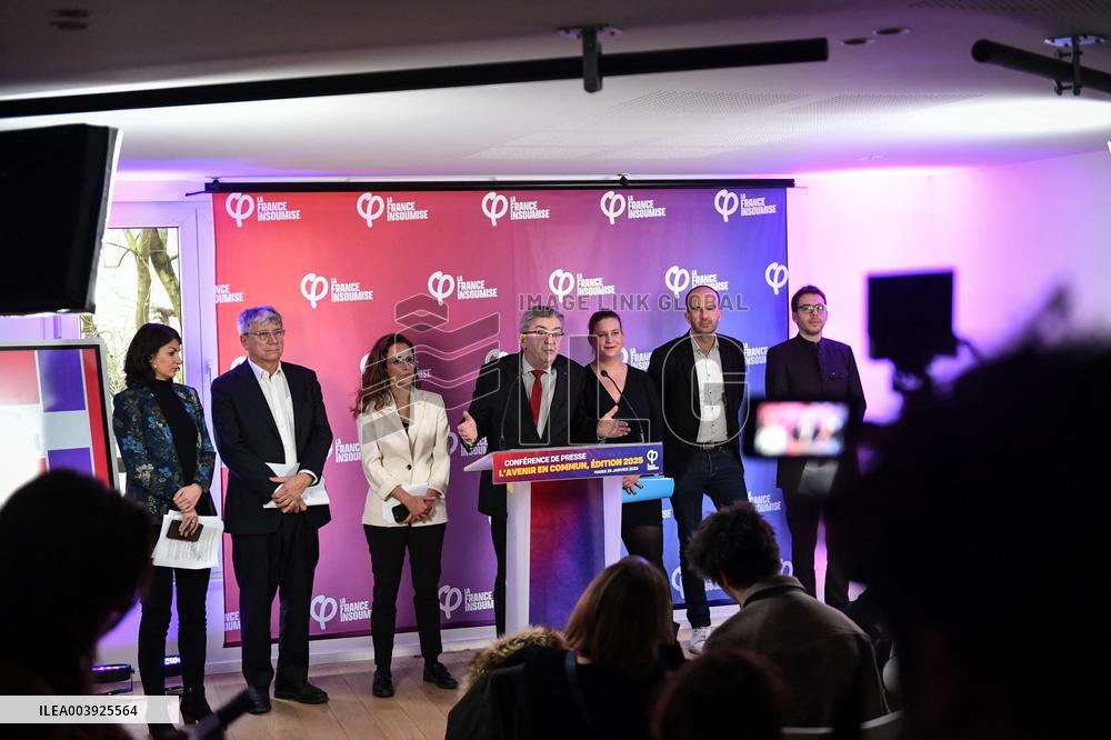 La France Insoumise presser in Paris FA