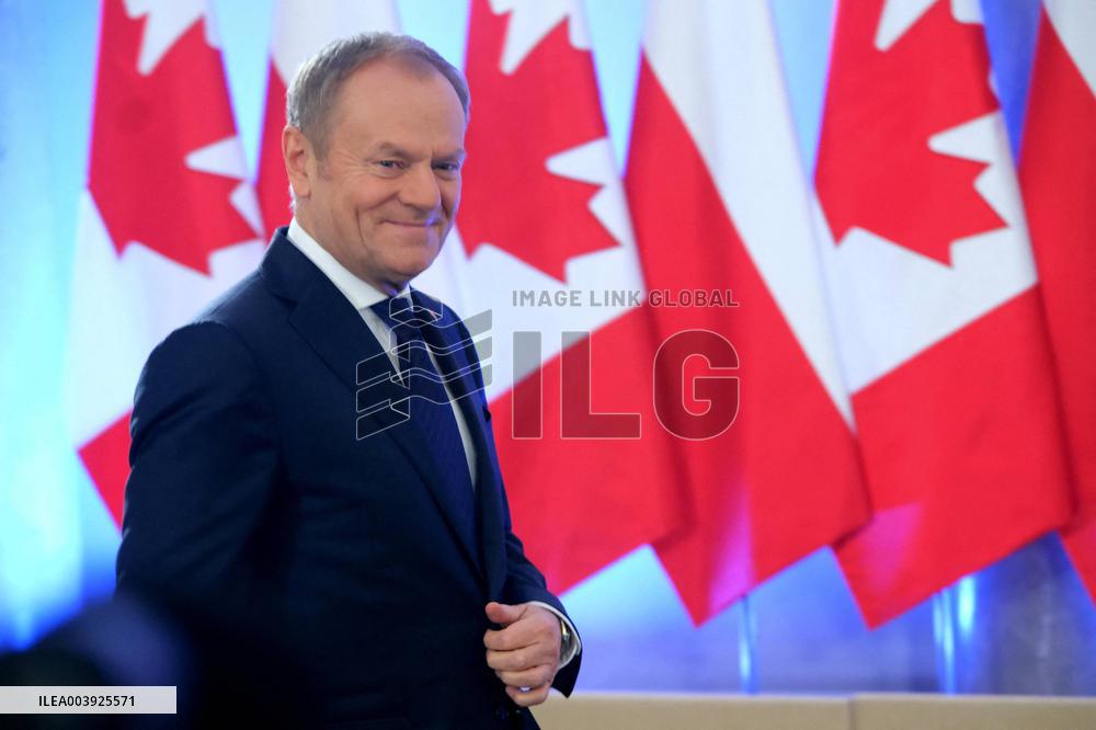 Justin Trudeau and Donald Tusk Meet - Warsaw