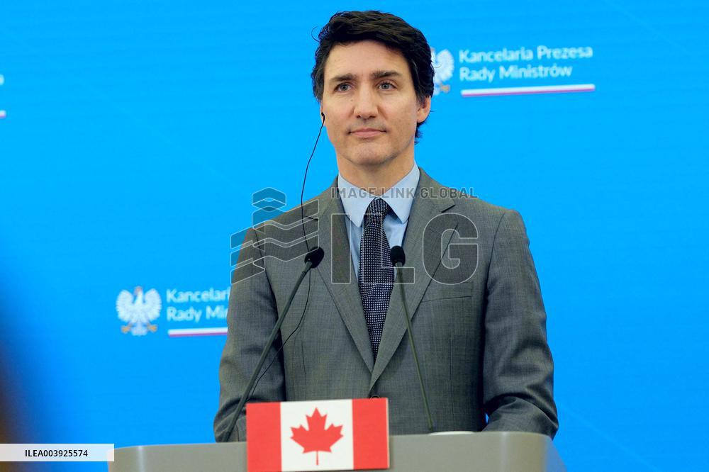 Justin Trudeau and Donald Tusk Meet - Warsaw