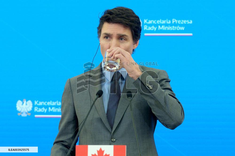 Justin Trudeau and Donald Tusk Meet - Warsaw