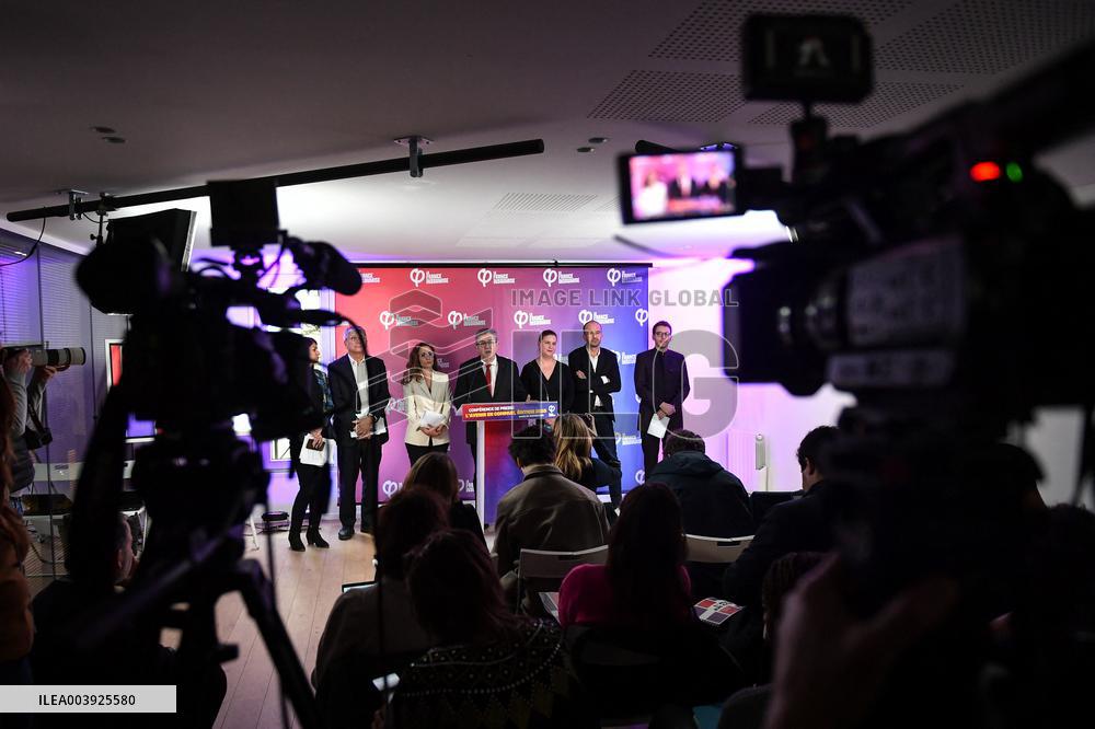 La France Insoumise presser in Paris FA