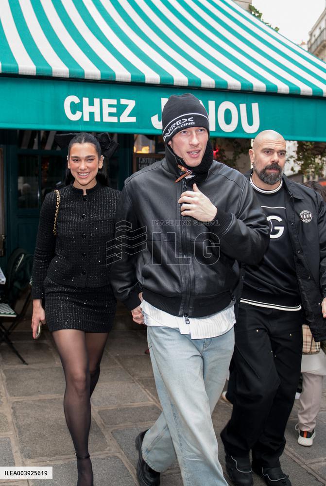 Dua Lipa and Callum Turner Enjoy a Romantic Lunch - Paris