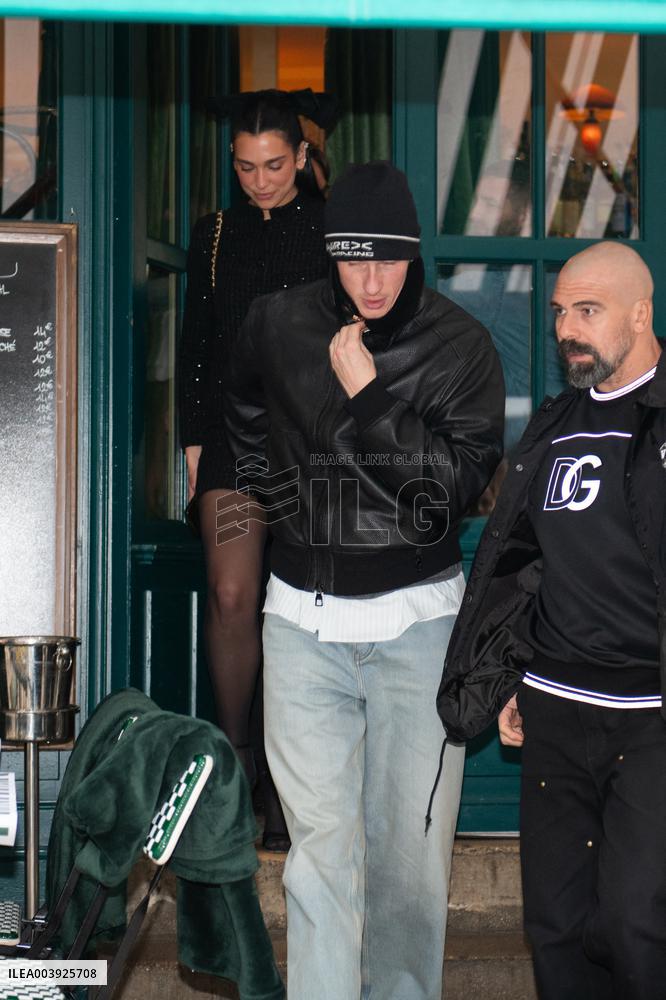 Dua Lipa and Callum Turner Enjoy a Romantic Lunch - Paris