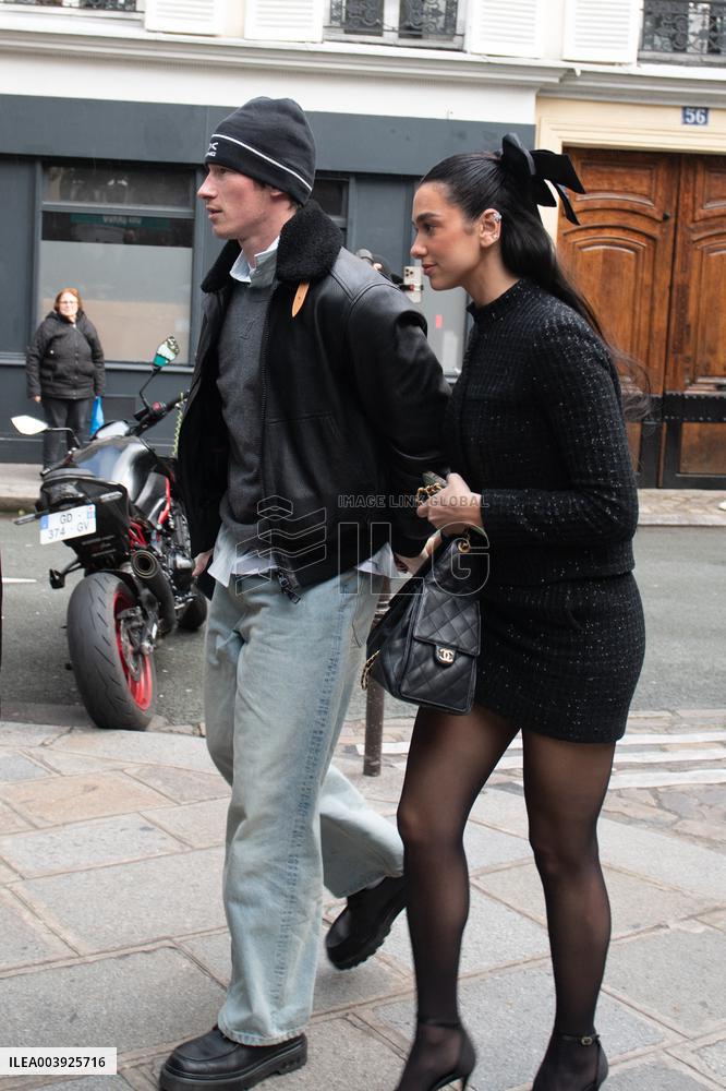 Dua Lipa and Callum Turner Enjoy a Romantic Lunch - Paris