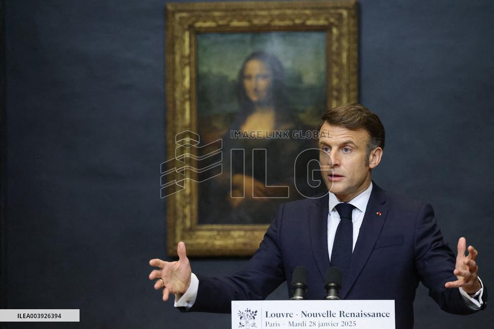 Emmanuel Macron At Louvre Museum - Paris