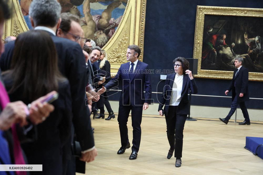Emmanuel Macron At Louvre Museum - Paris