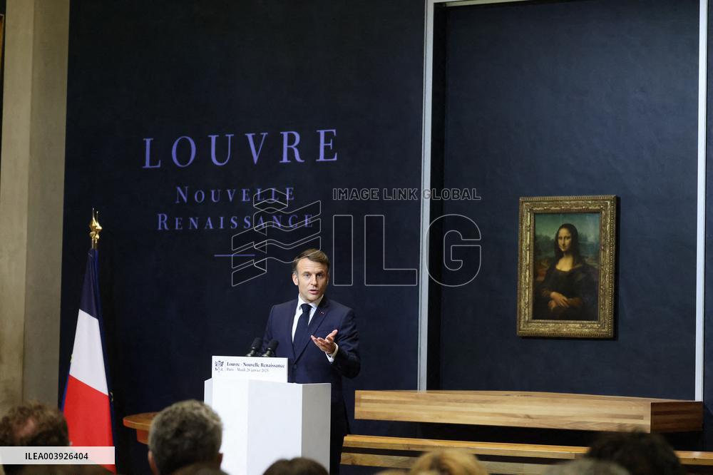 Emmanuel Macron At Louvre Museum - Paris