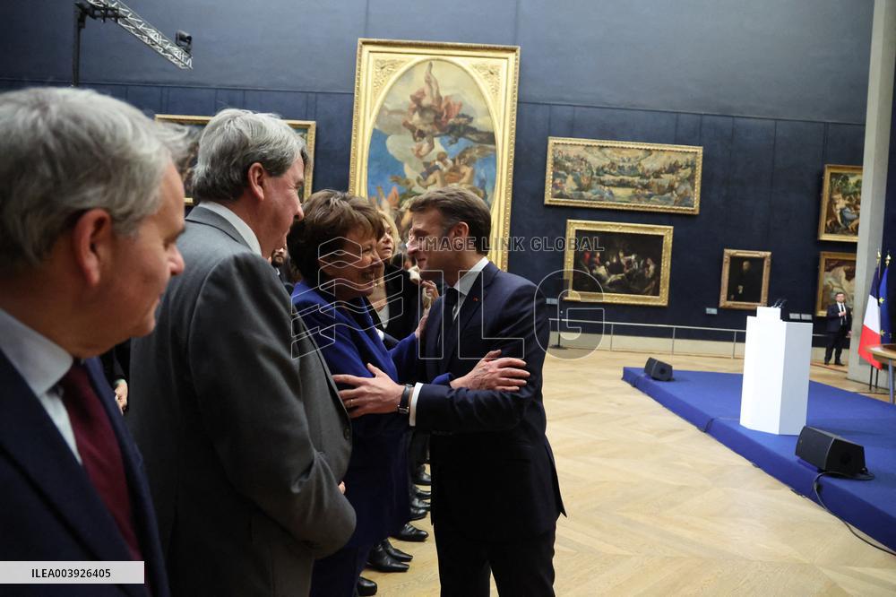 Emmanuel Macron At Louvre Museum - Paris