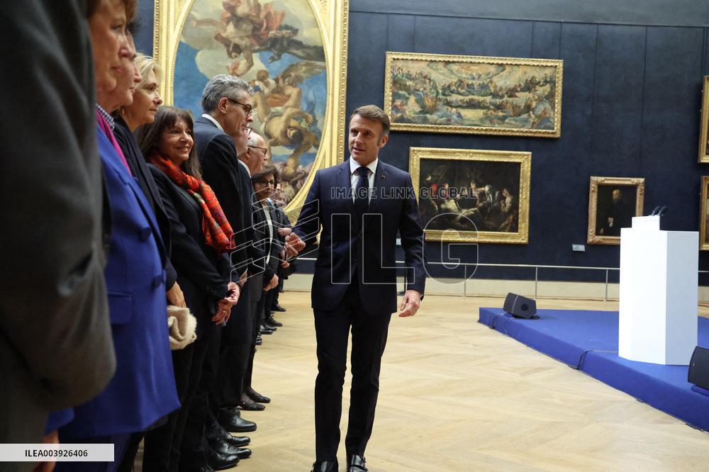 Emmanuel Macron At Louvre Museum - Paris