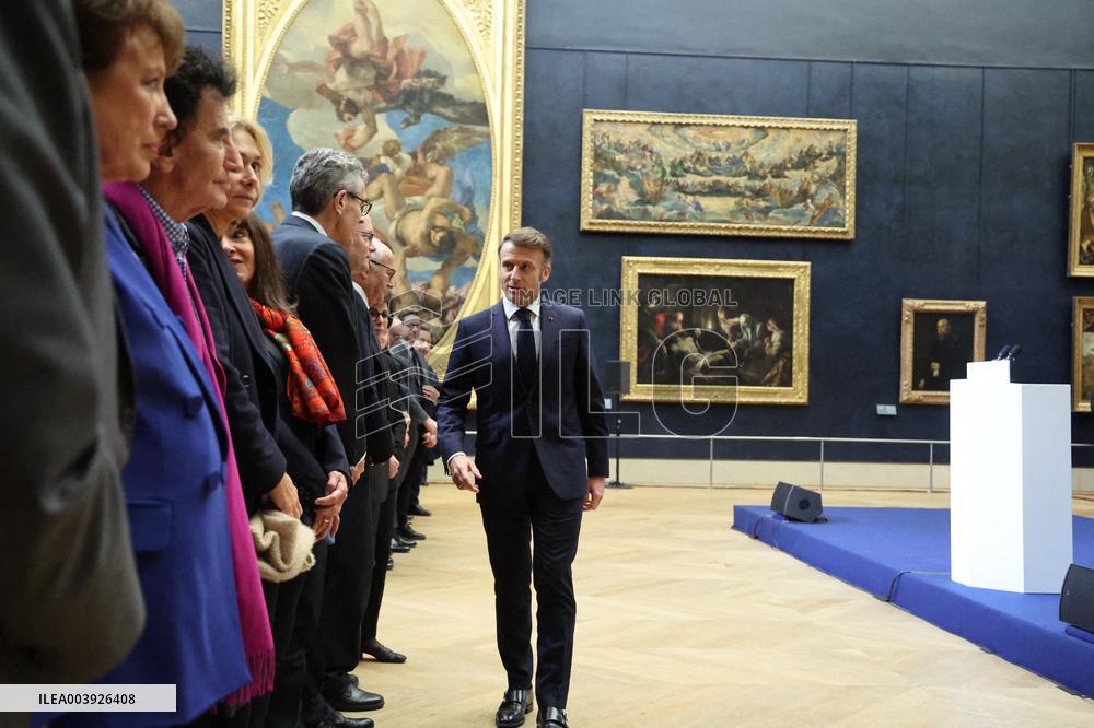 Emmanuel Macron At Louvre Museum - Paris