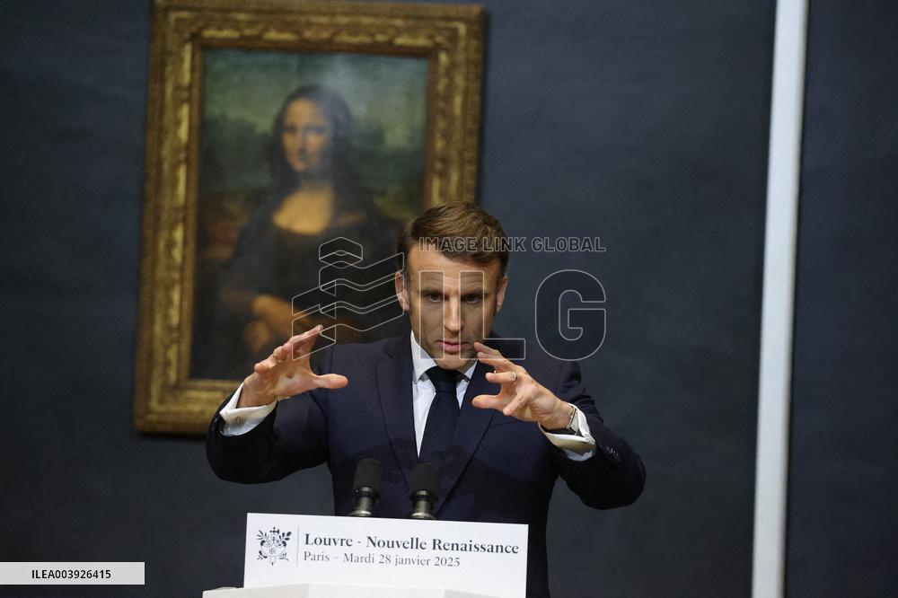 Emmanuel Macron At Louvre Museum - Paris