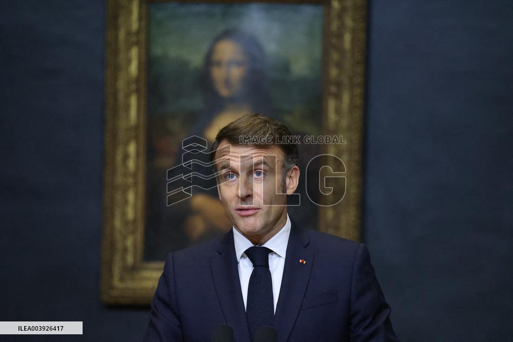Emmanuel Macron At Louvre Museum - Paris
