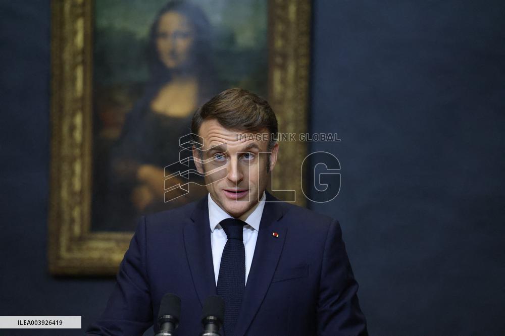 Emmanuel Macron At Louvre Museum - Paris