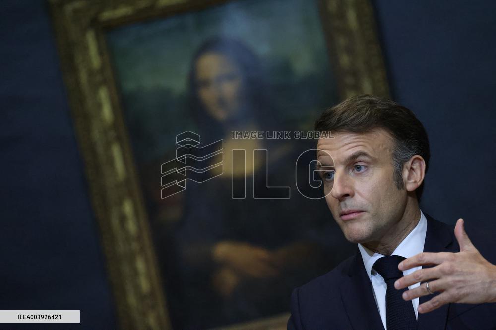 Emmanuel Macron At Louvre Museum - Paris
