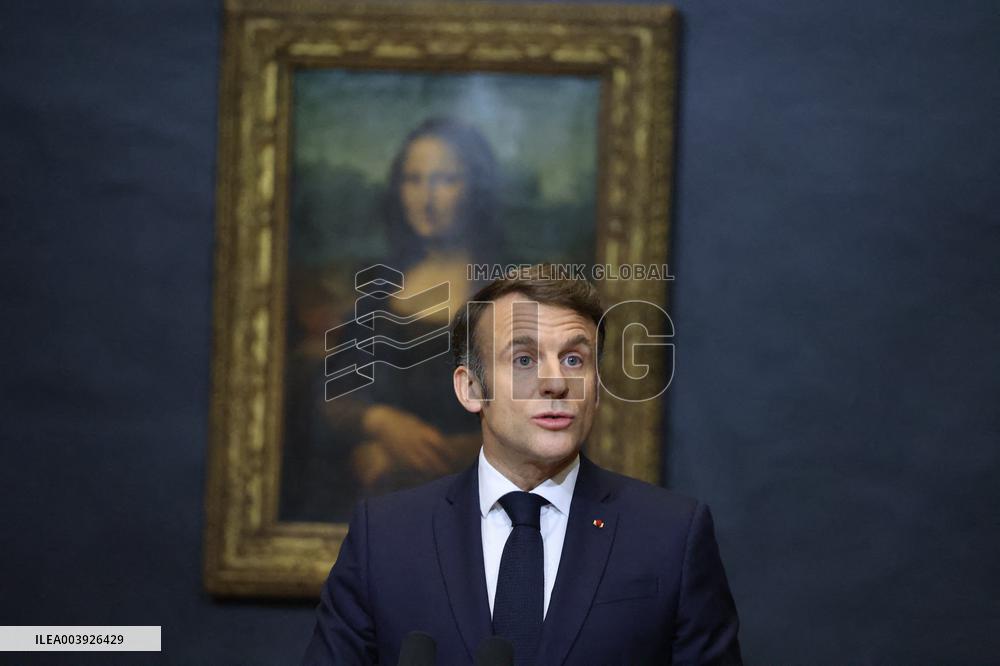 Emmanuel Macron At Louvre Museum - Paris