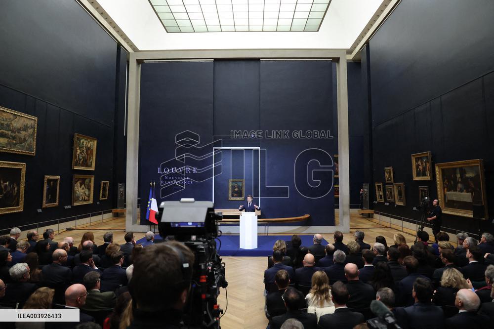 Emmanuel Macron At Louvre Museum - Paris