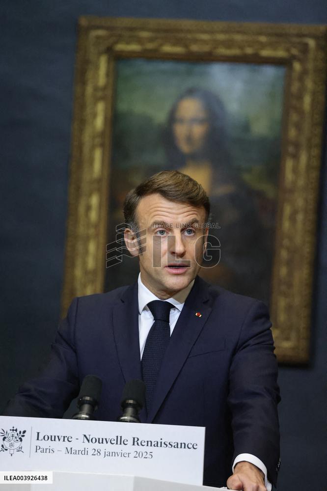 Emmanuel Macron At Louvre Museum - Paris