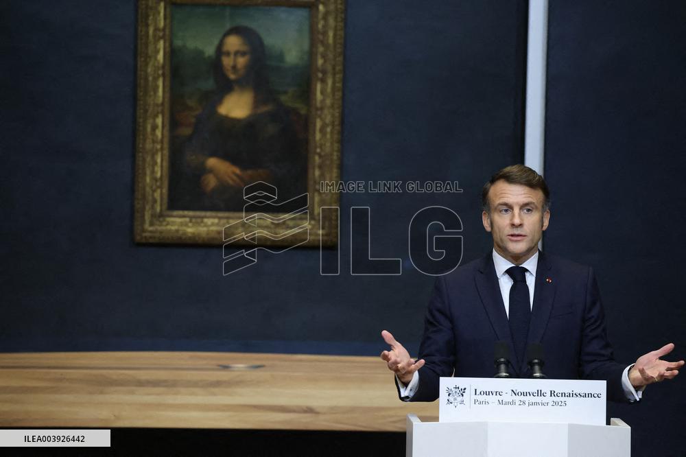 Emmanuel Macron At Louvre Museum - Paris