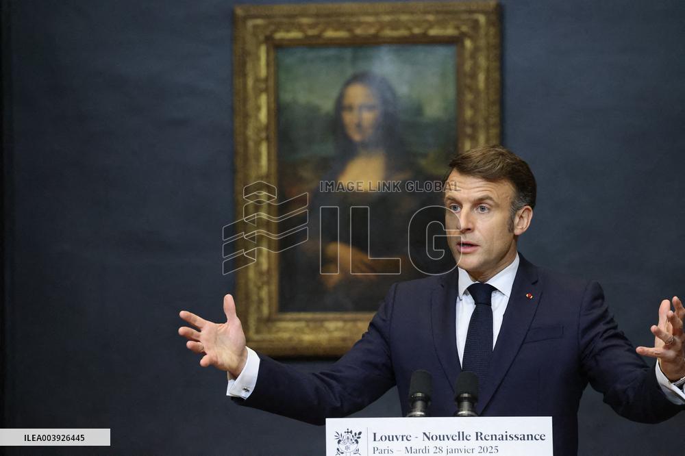 Emmanuel Macron At Louvre Museum - Paris