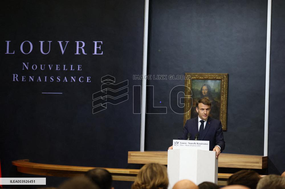 Emmanuel Macron At Louvre Museum - Paris