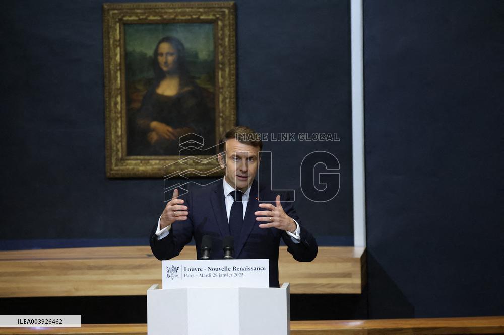 Emmanuel Macron At Louvre Museum - Paris