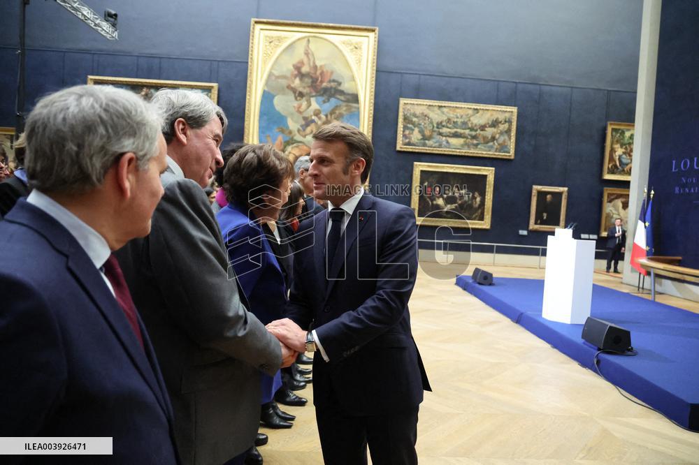 Emmanuel Macron At Louvre Museum - Paris