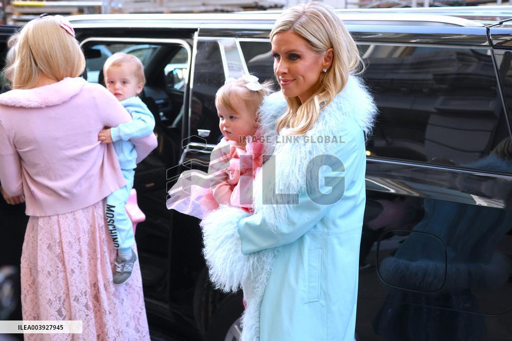 Paris And Nicky Hilton With Their Children At Museum Of Ice Cream - NYC