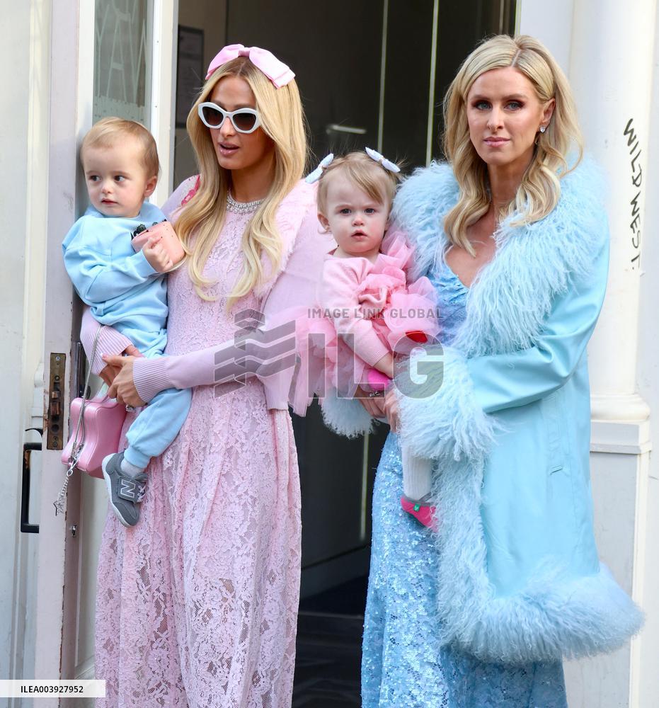 Paris And Nicky Hilton With Their Children At Museum Of Ice Cream - NYC