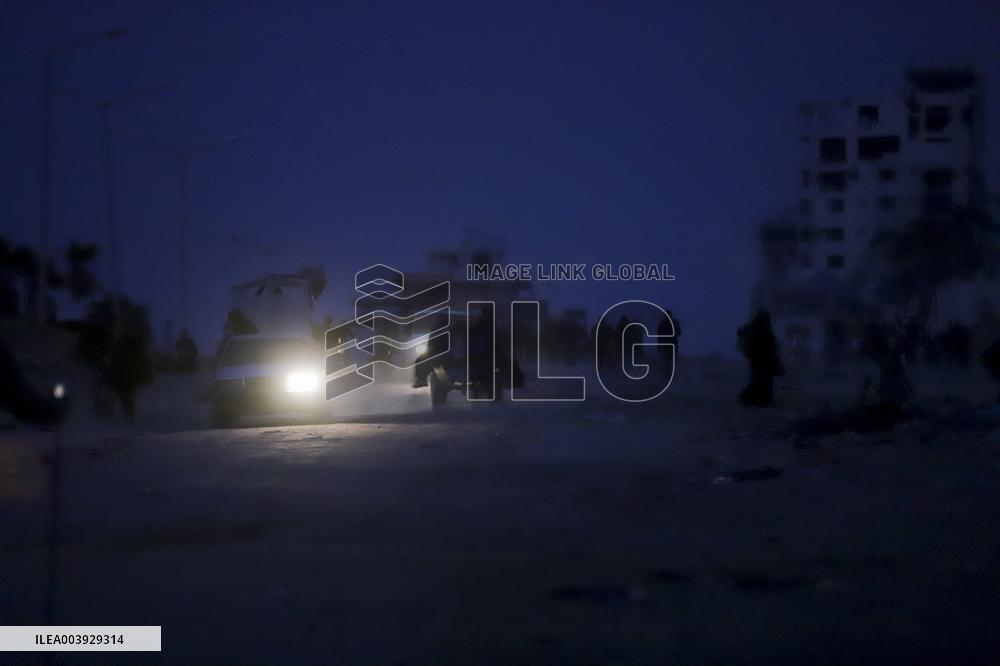 Displaced Palestinians Arrive In The Northern Gaza