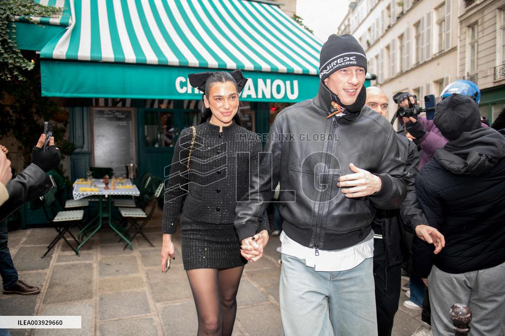 Dua Lipa and Callum Turner Enjoy a Romantic Lunch - Paris