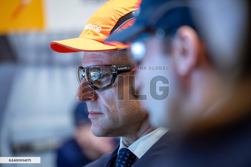 President Macron Visits To Framatome Nuclear Maintenance Workshop - Maubeuge