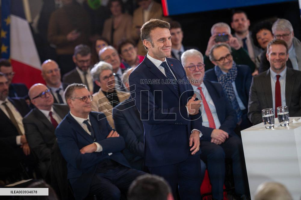 President Macron At The Cultural Pole - Aulnoye-Aymeries