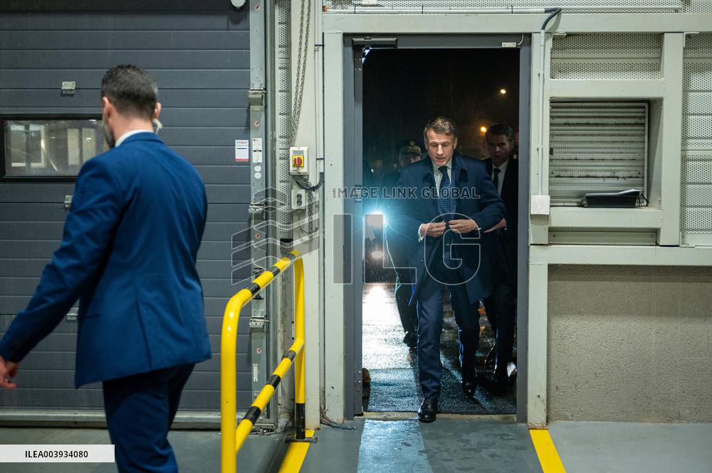 President Macron Visits To Framatome Nuclear Maintenance Workshop - Maubeuge