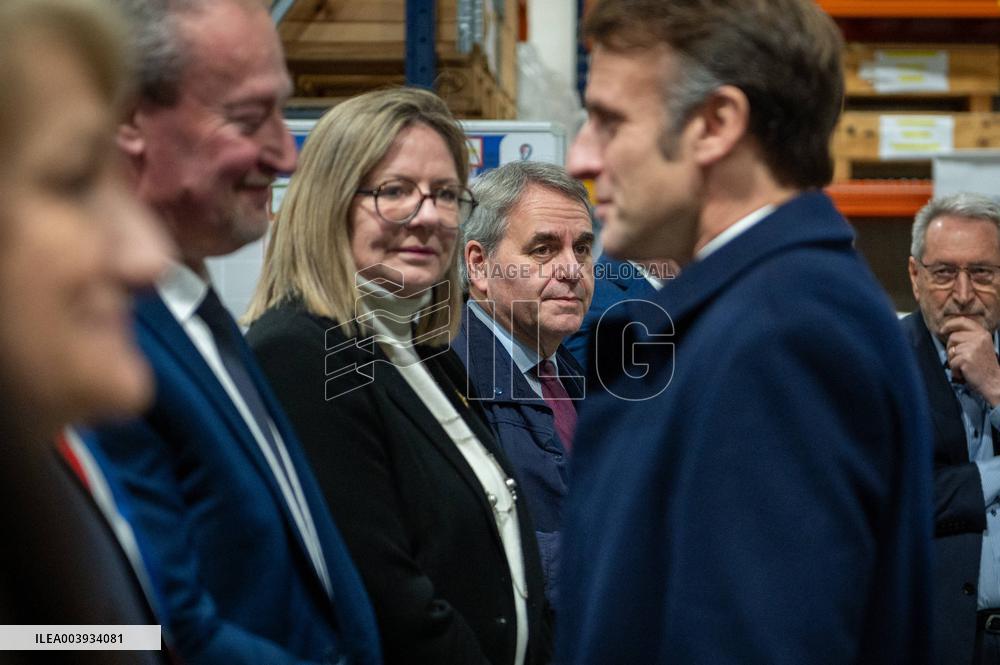 President Macron Visits To Framatome Nuclear Maintenance Workshop - Maubeuge