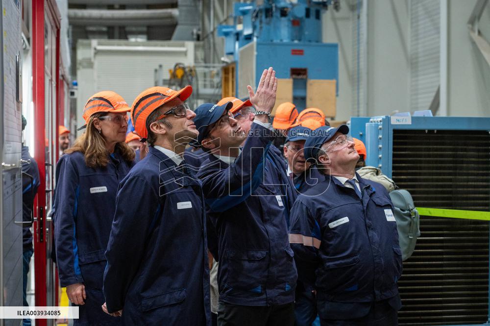 President Macron Visits To Framatome Nuclear Maintenance Workshop - Maubeuge