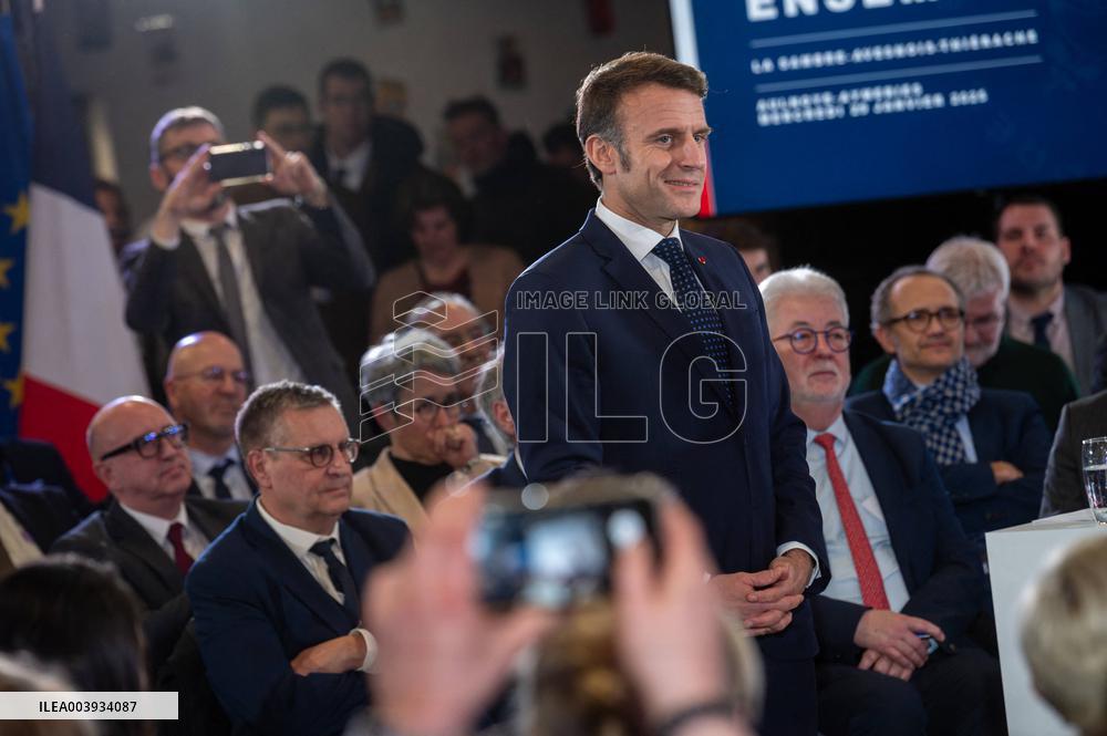 President Macron At The Cultural Pole - Aulnoye-Aymeries