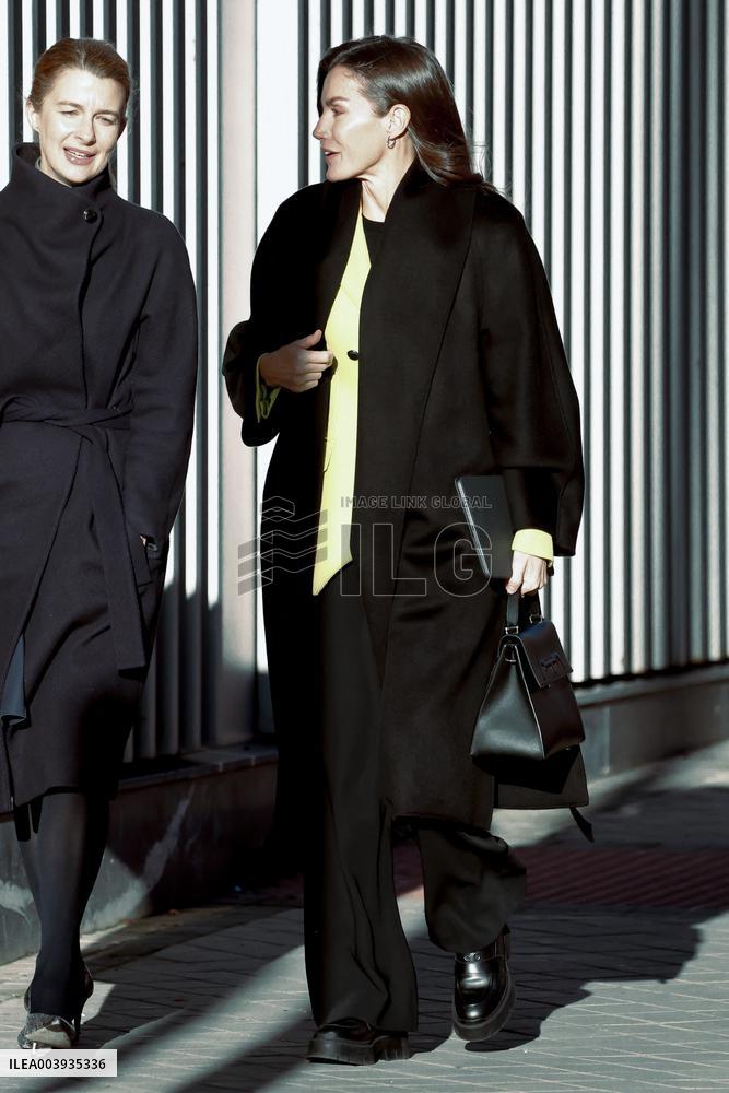 Queen Letizia During A Working Meeting - Madrid