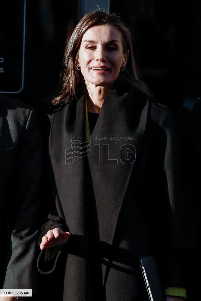 Queen Letizia During A Working Meeting - Madrid