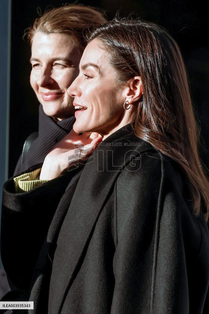 Queen Letizia During A Working Meeting - Madrid