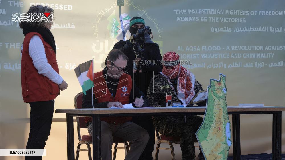 Hamas Images of Hostage Release Ceremony - Gaza