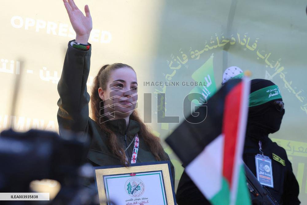 Hamas Images of Hostage Release Ceremony - Gaza