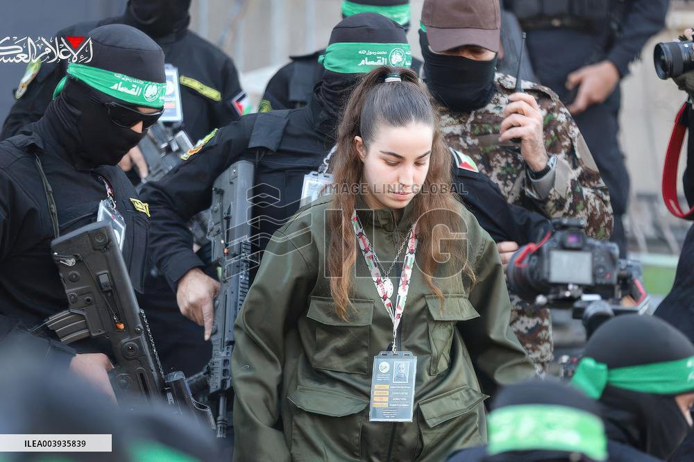 Hamas Images of Hostage Release Ceremony - Gaza