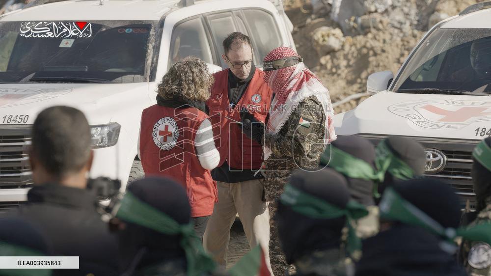 Hamas Images of Hostage Release Ceremony - Gaza
