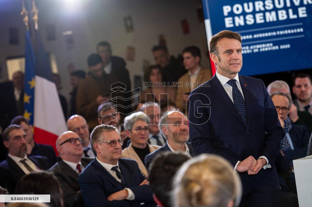 President Macron At The Cultural Pole - Aulnoye-Aymeries