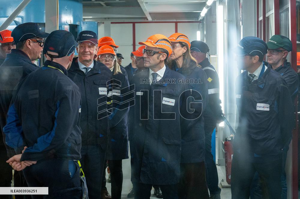 President Macron Visits To Framatome Nuclear Maintenance Workshop - Maubeuge